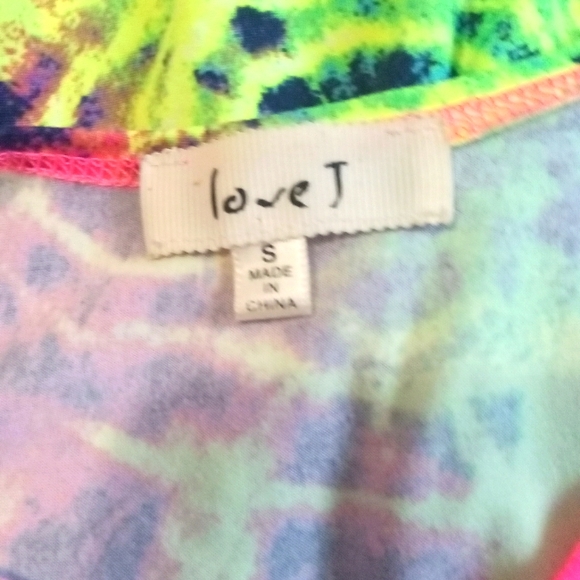 🩷💚💙 NWOT Womens Bright Fun Party Summer Neon Tye Dye Sleeveless Dress Small - Picture 2 of 3